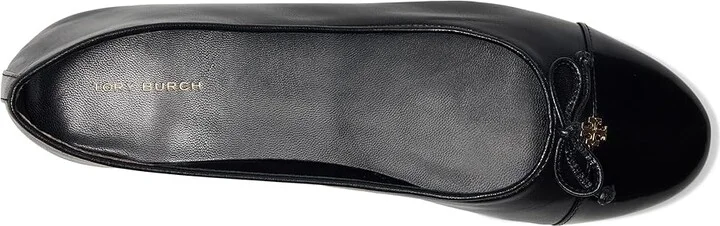 Tory Burch Cap-Toe Ballet Women's Shoes Perfect Black/Perfect Black : 10 M, Leather - Image 2