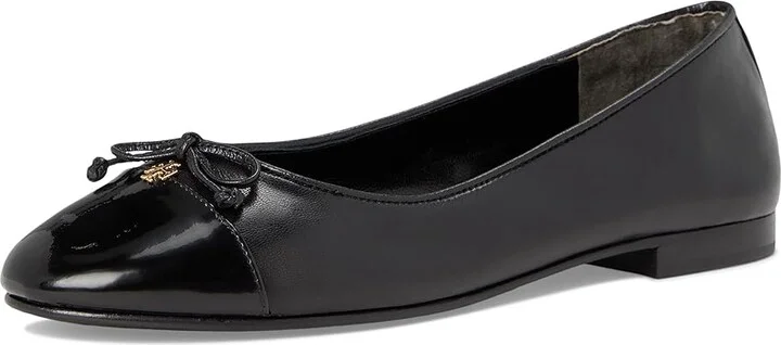 Tory Burch Cap-Toe Ballet Women's Shoes Perfect Black/Perfect Black : 10 M, Leather - Image 5