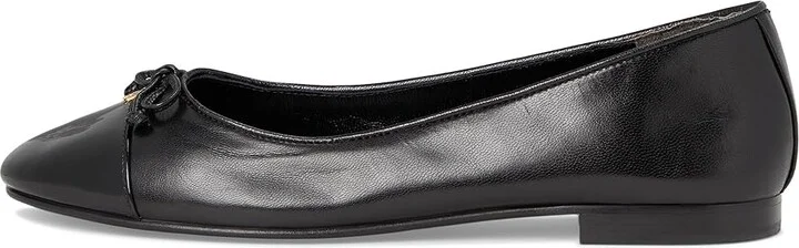 Tory Burch Cap-Toe Ballet Women's Shoes Perfect Black/Perfect Black : 10 M, Leather - Image 6