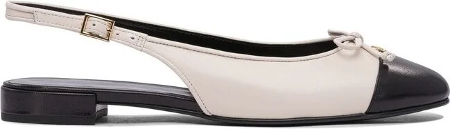 Tory Burch Cap-Toe Bow Detailed Slingback Flats
