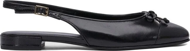 Tory Burch Cap-Toe Bow Detailed Slingback Flats