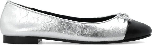 Tory Burch Cap-Toe Crinkled Effect Ballerinas
