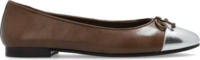 Tory Burch Cap Toe Leather Ballet Flats