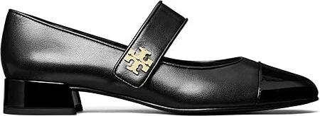 Tory Burch Cap-Toe Mary Jane Heel Ballet 25mm Women's Shoes Perfect Black/Perfect Black : 10 M, Leather - Image 4