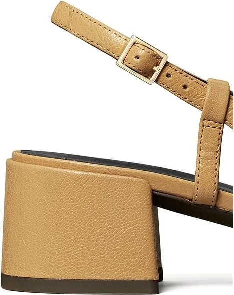 Tory Burch Cap-Toe Slingback 45mm Women's Shoes Ginger Shortbread/Spark Gold : 10 M, Leather - Image 3