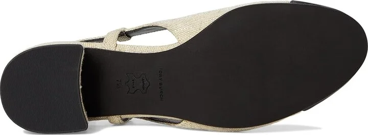 Tory Burch Cap-Toe Slingback 45mm Women's Shoes Wild Wheat/Perfect Black : 8 M, Leather - Image 3