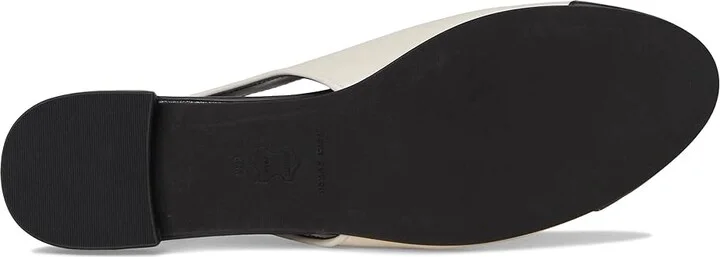 Tory Burch Cap-Toe Slingback Ballet Women's Flat Shoes Light Cream/Perfect Black : 6 M, Leather - Image 3