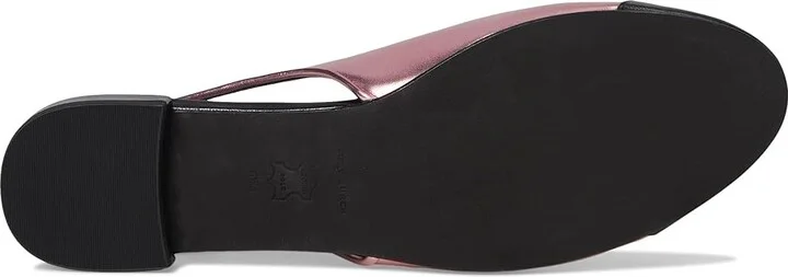 Tory Burch Cap-Toe Slingback Ballet Women's Flat Shoes Pink Etoile/Perfect Black : 6 M, Leather - Image 3