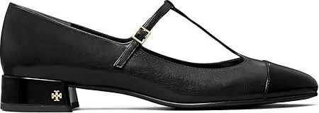 Tory Burch Cap-Toe T Strap Ballet 25MM Women's Flat Shoes Perfect Black/Perfect Black : 5 M, Leather - Image 4