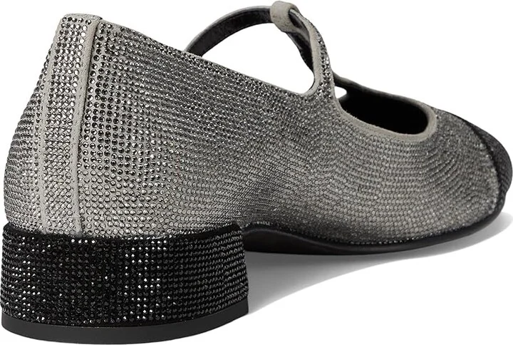 Tory Burch Cap-Toe T-Strap Pave Heel Ballet 25 mm Women's Flat Shoes Lapis Gray/Black Diamond : 10 M, Leather - Image 4