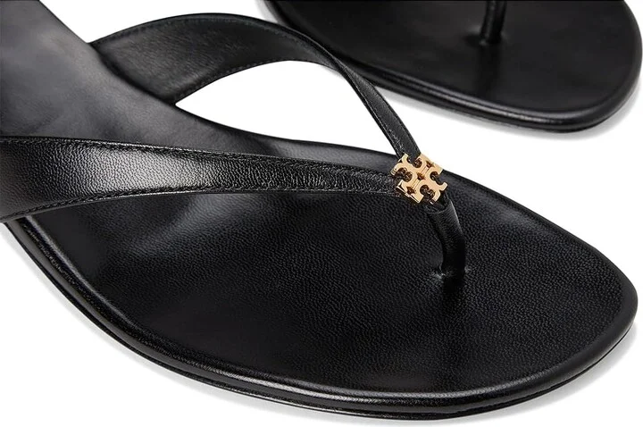 Tory Burch Capri Low Heel Sandal 35mm Women's Sandals Perfect Black/Gold : 10.5 M, Leather - Image 7