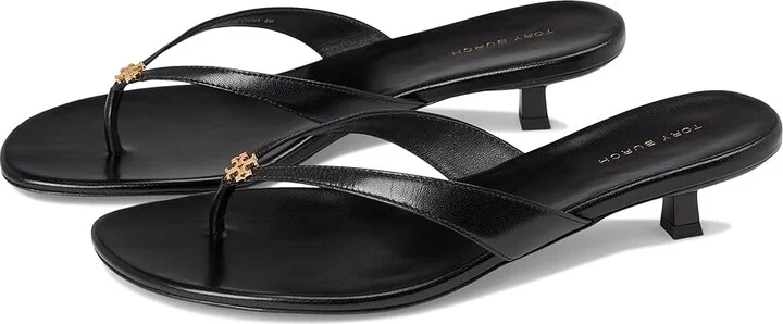 Tory Burch Capri Low Heel Sandal 35mm Women's Sandals Perfect Black/Gold : 10.5 M, Leather