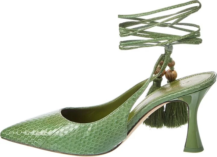 Tory Burch Capri Wrap Snake-Embossed Leather Pump - Image 2