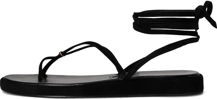 Tory Burch Capri Wrap Up Sandals Women's Wedge Shoes Perfect Black : 7 M, Suede - Image 6