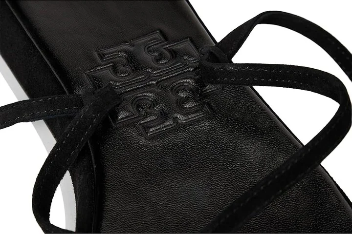 Tory Burch Capri Wrap Up Sandals Women's Wedge Shoes Perfect Black : 7 M, Suede - Image 7
