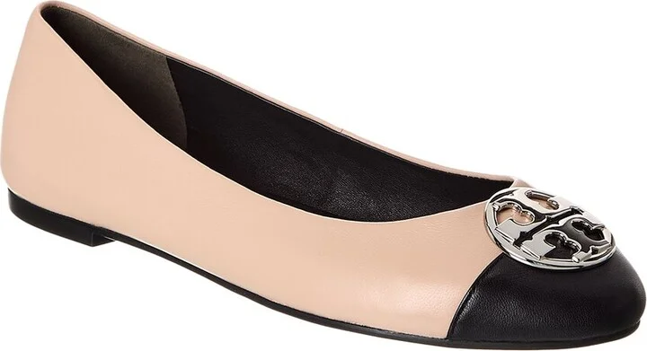 Tory Burch Chelsea Cap-Toe Leather Ballet Flat