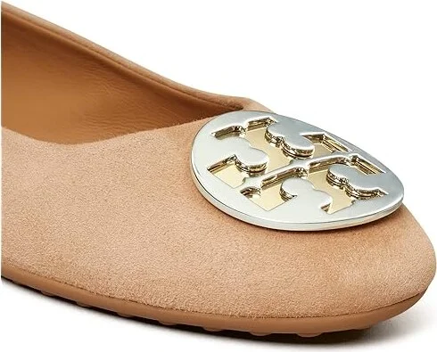 Tory Burch Claire Ballet Women's Shoes Almond Flour/Gold/Silver : 5 M, Suede - Image 3