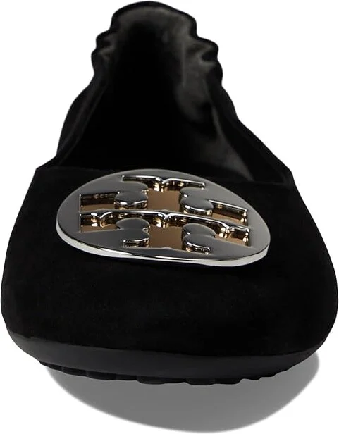 Tory Burch Claire Ballet Women's Shoes Black/Gold/Silver : 4.5 M, Leather - Image 2