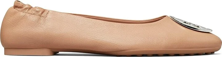 Tory Burch Claire Ballet Women's Shoes Light Sand/Gold/Silver : 5 M, Suede - Image 3