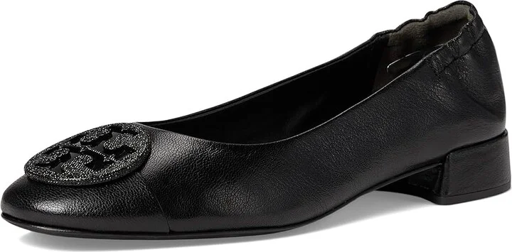 Tory Burch Claire Heel Pave Ballet 25 mm Women's Flat Shoes Perfect Black/Perfect Black/Jet : 5.5 M, Leather - Image 5