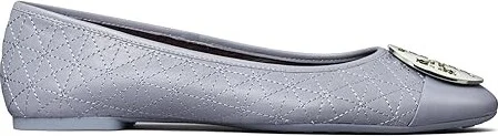 Tory Burch Claire Quilted Ballet Women's Shoes Dew Blue/Gold/Silver : 5 M, Leather - Image 4