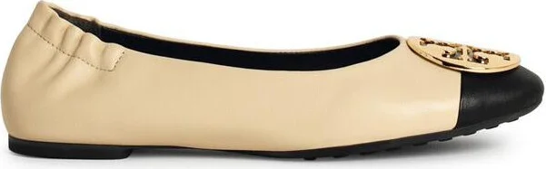 Tory Burch Claire Two-Color Leather Ballet Flats