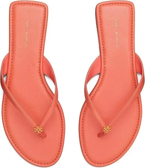 Tory Burch Classic Flip Flop Women's Sandals Coral Crush : 5 M, Leather - Image 2