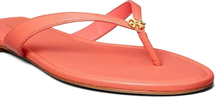 Tory Burch Classic Flip Flop Women's Sandals Coral Crush : 5 M, Leather - Image 3