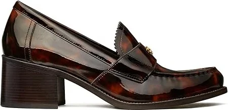 Tory Burch Classic Heeled Loafers 55MM High Women's Heels Tortoise Patent : 11 M, Leather - Image 4