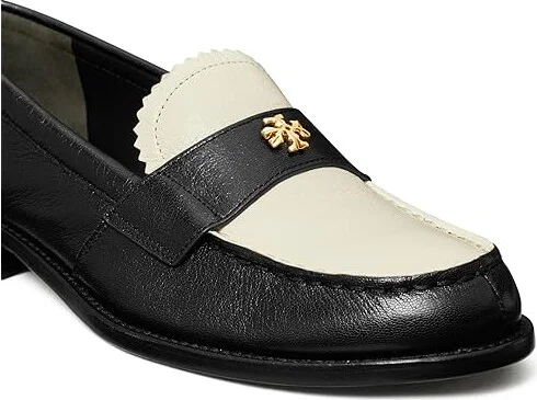 Tory Burch Classic Loafers Women's Flat Shoes Perfect Black/New Ivory : 6 M, Leather - Image 3