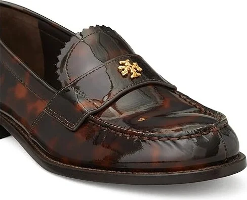 Tory Burch Classic Loafers Women's Flat Shoes Tortoise Patent : 6 M, Leather - Image 3