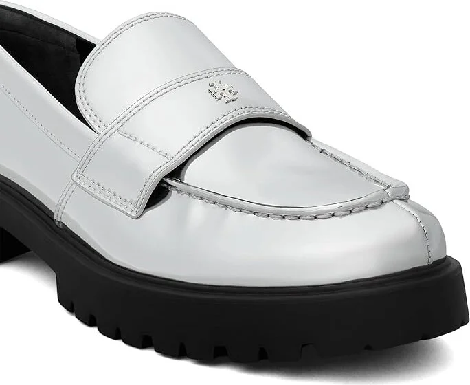 Tory Burch Classic Lug Loafers Women's Flat Shoes Argento : 8 M, Leather - Image 3