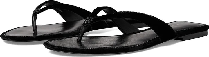 Tory Burch Classic Pave Flip Flop Women's Sandals Perfect Black : 10.5 M, Leather