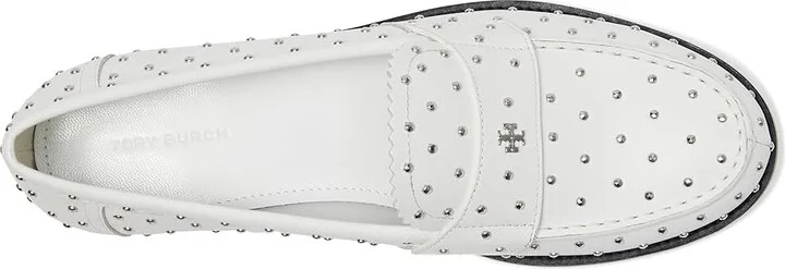 Tory Burch Classic Stud Loafer Women's Flat Shoes Cloud/Silver : 9 M, Leather - Image 2