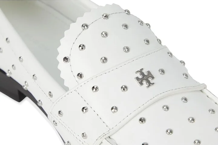 Tory Burch Classic Stud Loafer Women's Flat Shoes Cloud/Silver : 9 M, Leather - Image 7