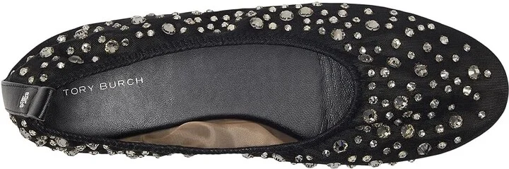 Tory Burch Crystal Ballet Women's Shoes Black : 8 M, Leather/Mesh/Nylon - Image 2