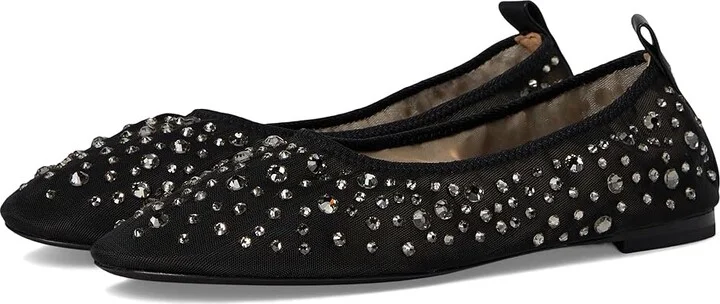 Tory Burch Crystal Ballet Women's Shoes Black : 8 M, Leather/Mesh/Nylon