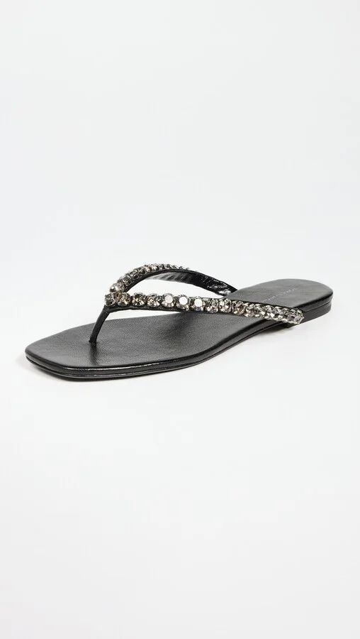 Tory Burch Crystal Flat Thong Sandals - Image 2