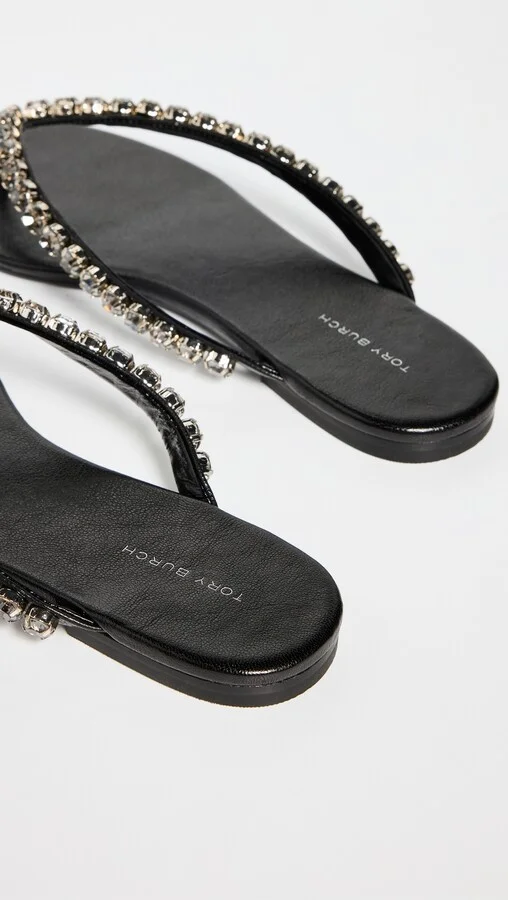 Tory Burch Crystal Flat Thong Sandals - Image 3