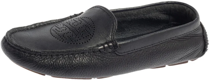 Tory Burch Dark Blue Leather Slip On Loafers Size 37.5