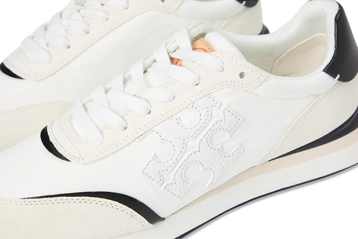 Tory Burch Destiny Trainer Women's Shoes White/Purity/Black : 7 M, Suede - Image 7