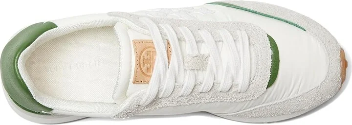 Tory Burch Destiny Trainer Women's Shoes White/Purity/Pale Green : 9.5 M, Suede - Image 2