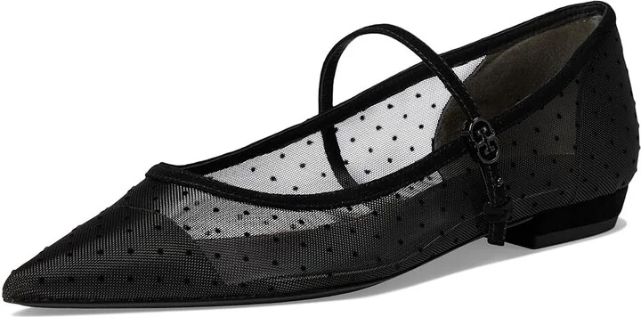 Tory Burch Double T-Buckle Mary Jane Women's Flat Shoes Nero : 7.5 M, Leather/Mesh/Suede - Image 5
