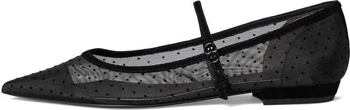 Tory Burch Double T-Buckle Mary Jane Women's Flat Shoes Nero : 7.5 M, Leather/Mesh/Suede - Image 6