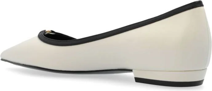 Tory Burch Double T Buckle Pointed Toe Flat Shoes - Image 3