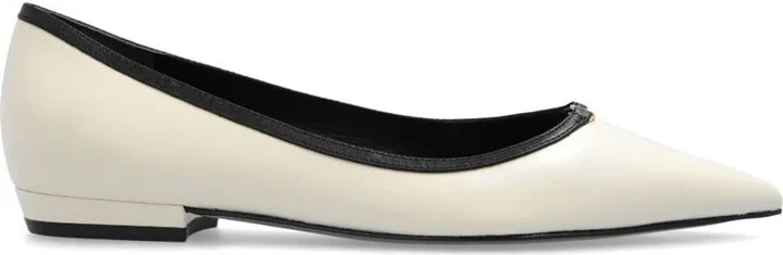 Tory Burch Double T Buckle Pointed Toe Flat Shoes
