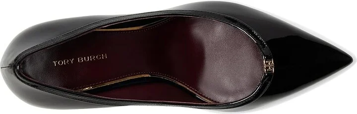 Tory Burch Double T-Buckle Pump 80 mm High Women's Heels Perfect Black : 5.5 M, Leather - Image 2