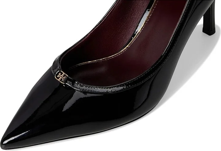 Tory Burch Double T-Buckle Pump 80 mm High Women's Heels Perfect Black : 5.5 M, Leather - Image 7