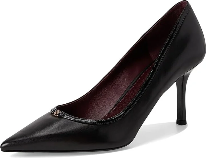 Tory Burch Double T-Buckle Pump 80 mm High Women's Heels Perfect Black/Perfect Black : 10 M, Leather - Image 5