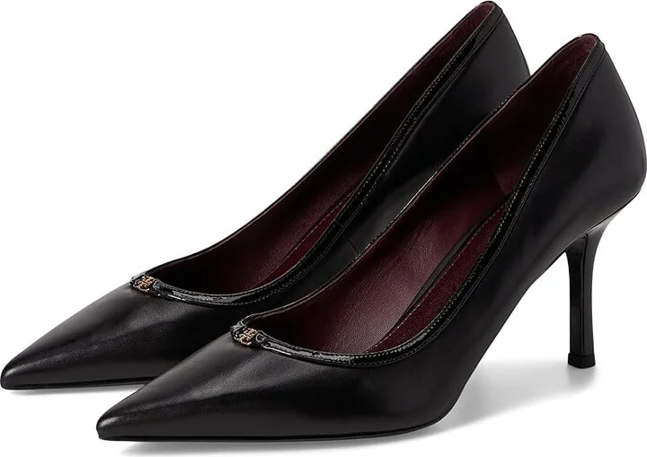 Tory Burch Double T-Buckle Pump 80 mm High Women's Heels Perfect Black/Perfect Black : 10 M, Leather